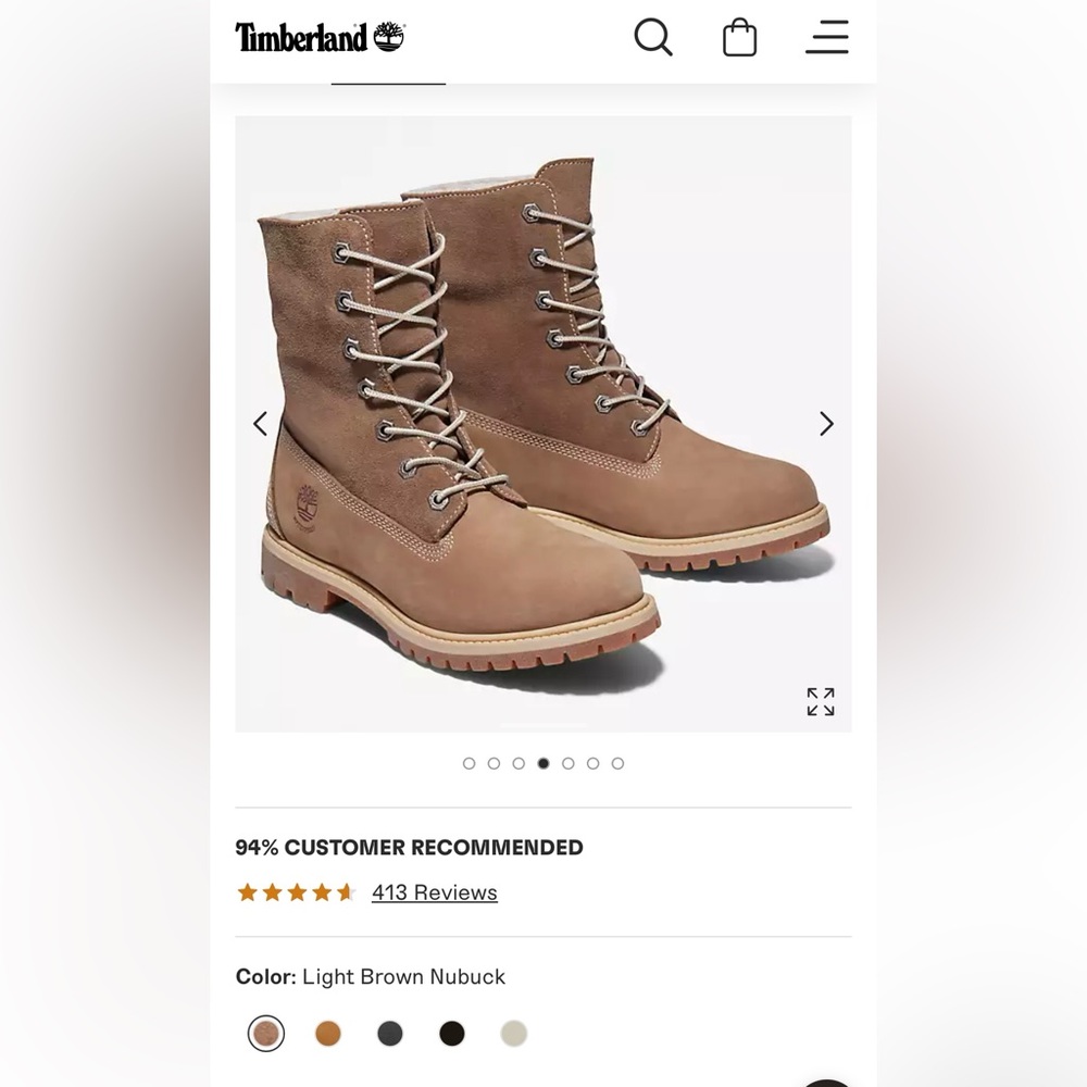 Timberland Women’s Waterproof Roll-top boots. Size 8.5